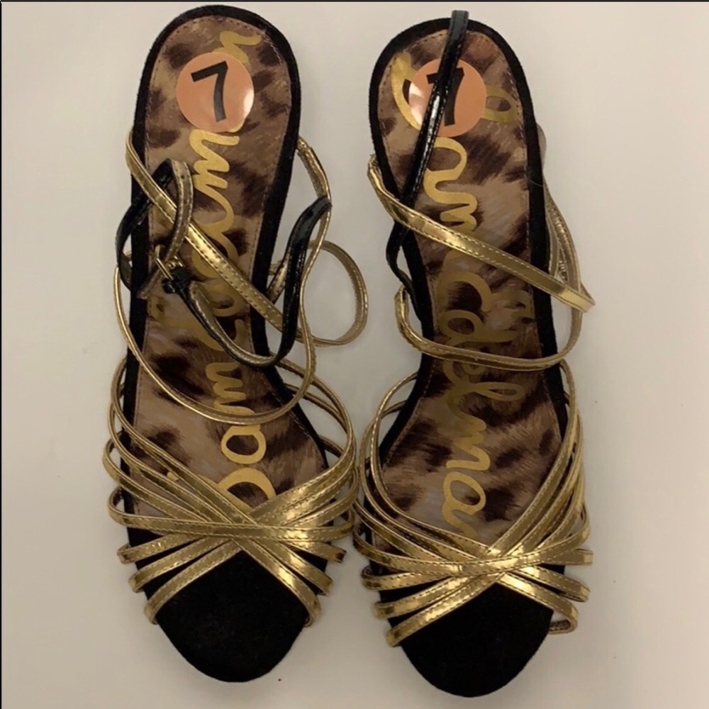 Sam Edelman Gold and Black Heel
